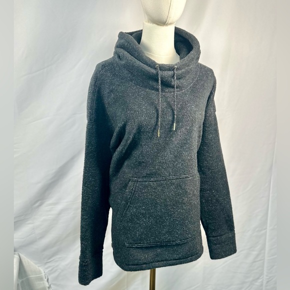 EUC Nike Heather Black Therma Fleece Cozy Cowl Pullover Sweater - Picture 3 of 16